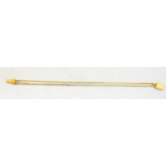 7 inch, Vintage Geometric Cable Links Gold Tone Bracelet by Avon - P1 - Picture 2 of 3